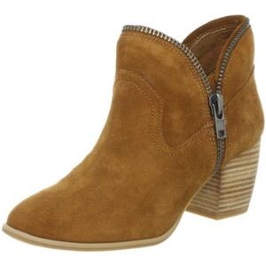 Chinese Laundry Tan Cognac Suede Western Ankle Booties